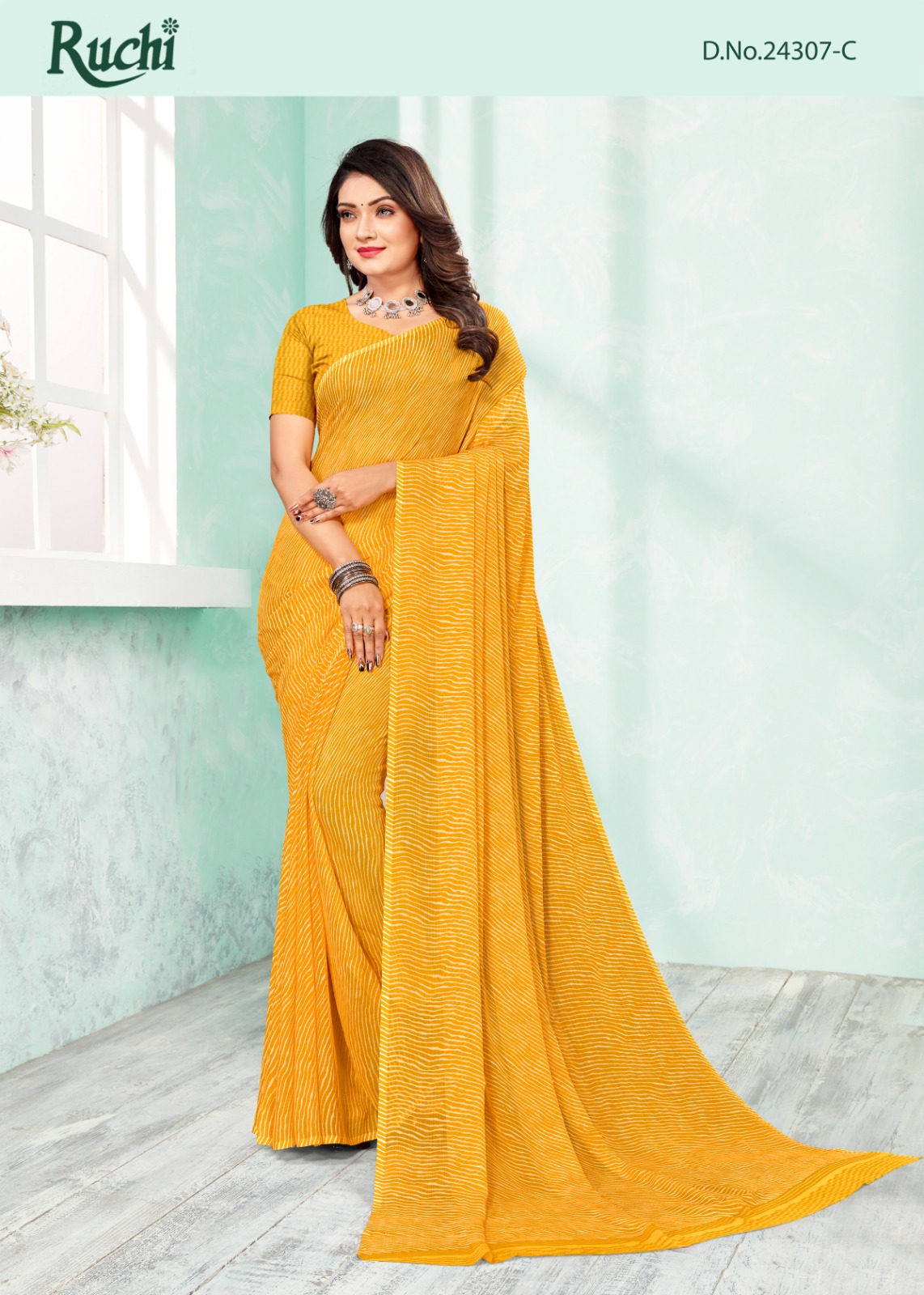 RUCHI SAREES STAR CHIFFON LEHRIYA 110